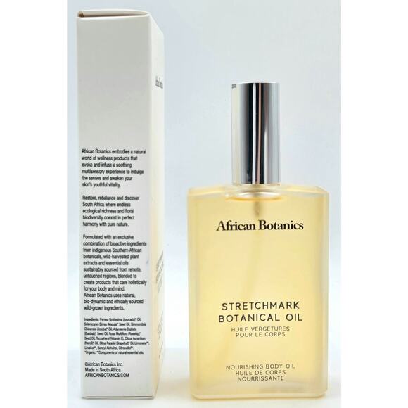 African Botanics Stretchmark Nourishing Botanical Oil~ 100ml New~ Glass Bottle - Picture 3 of 4